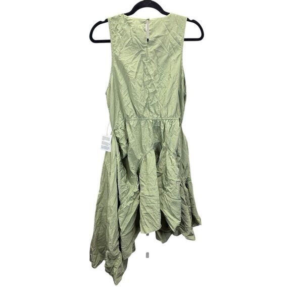 ASOS Design Green Sleeveless Tiered Ruffle Dress US 12 NWT Irregular Hem - Picture 9 of 14